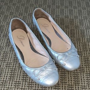 Delman silver quilted flat